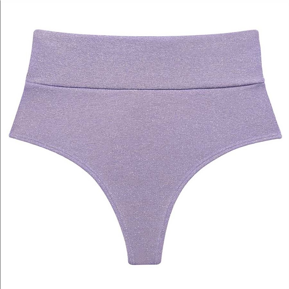 Montce Swim Lilac Sparkle High Waist Bottom Size M NWT